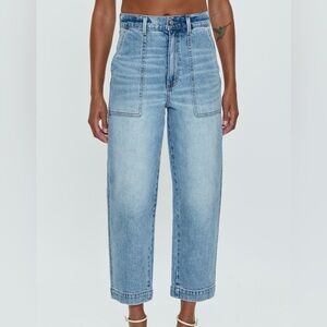 Pistola “turner” high waist ankle straight leg jean in provence color